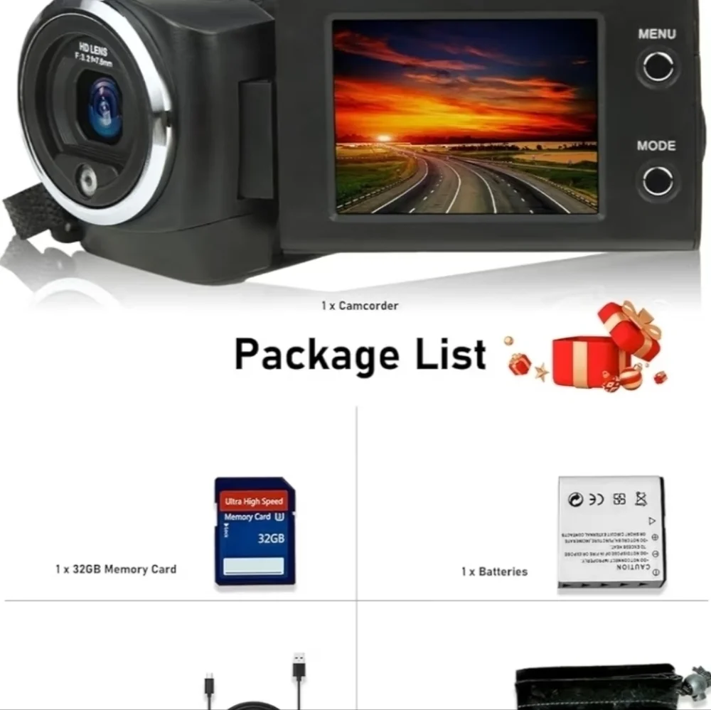 FLATIC 2K Camcorder, 48MP Video Camera, 16X Digital Zoom Vlogging Camera